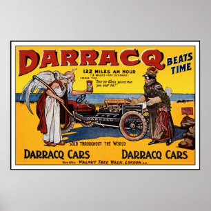 Poster de carros de corrida Vintage: anúncio de ca