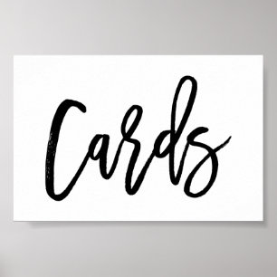 Poster de Cartões de Casamento com Letreiro Chic