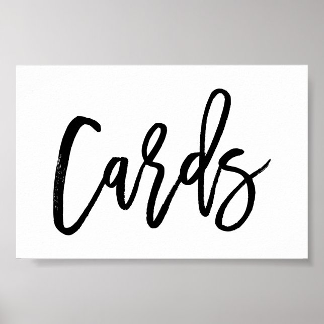 Poster de Cartões de Casamento com Letreiro Chic (Frente)