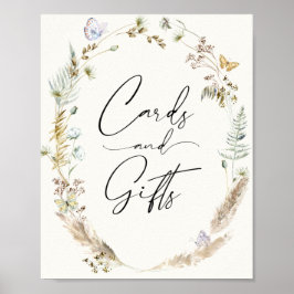 Poster de Cartões e Presentes Boho Borboletas