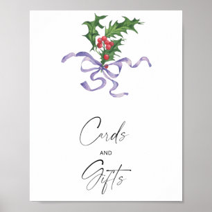 Poster de Cartões e Presentes de inverno com Aquar