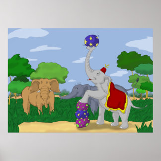 Poster de Cartoon Elefante Circus Outcast