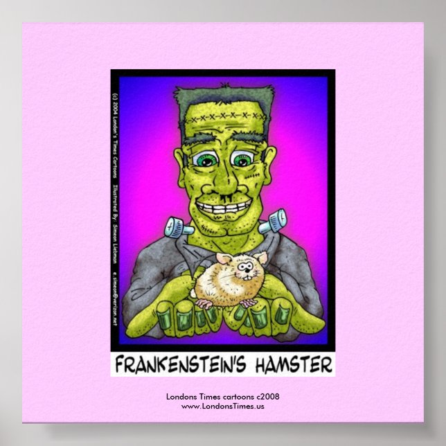 Poster de Cartoon Engraçado de Hamster de Frankens (Frente)