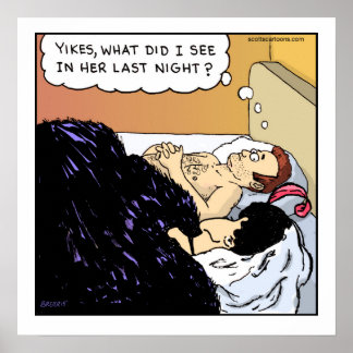 Poster de Cartoon Engraçado - Ilusão de Hag Velha