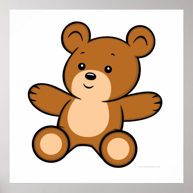 Poster de Cartoon Teddy Bear (Frente)
