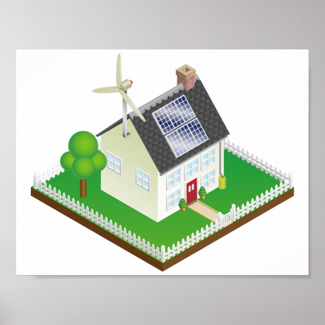 Poster de casa de energia renovável (Frente)