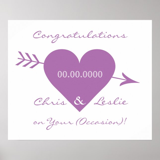 poster de casamento/aniversário personalizado do c (Frente)