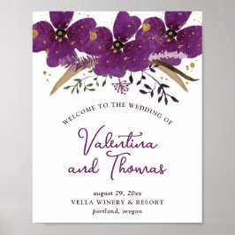 Poster de Casamento de Flores Violetas Violetas En