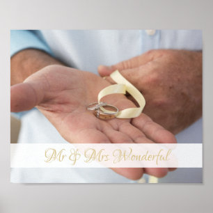 Poster de casamento de fotos e nome personalizado