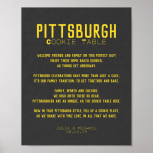 Poster de Casamento de Mesas de Cookie de Pittsbur