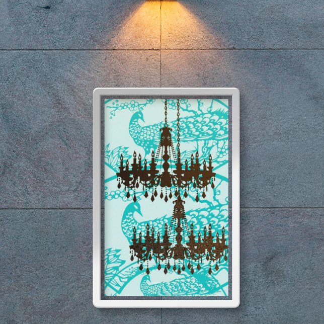 Poster de Casamento de Peacock Roaring 20 (To see frame pricing, please enter your frame and mat options.)