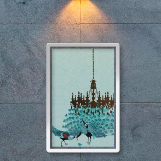 Poster de Casamento de Peacock Roaring 20 (To see frame pricing, please enter your frame and mat options.)