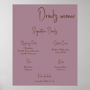 Poster de Casamento do Menu Bebidas