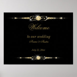 Poster de Casamento Dourado e brilhante