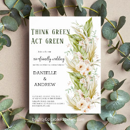 Poster de Casamento Ecológico do Ato de pense verd