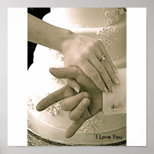 Poster de Casamento "Eu Te Amo"