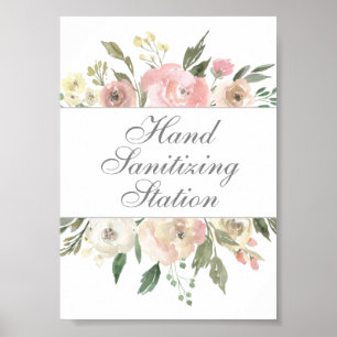 Poster de Casamento Floral Chic, Estação de Sane