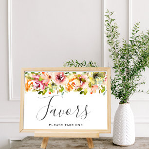 Poster de Casamento Floral de Aquarela do Jardim d