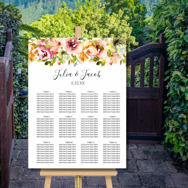Poster de Casamento Floral de Aquarela do Jardim d (
Summer Garden Watercolor Floral Wedding)