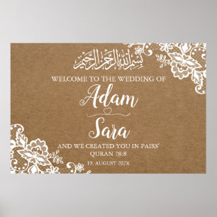 Poster de Casamento Islâmico Islâmico Elegante Vin