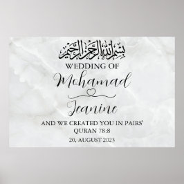 Poster de Casamento Islâmico Multinês Márabe Minim