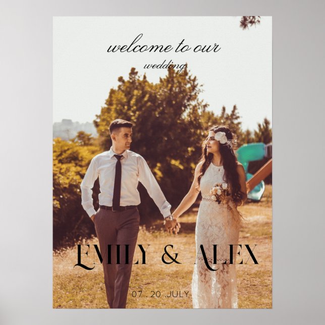 Poster de casamento personalizado simples e elegan (Frente)