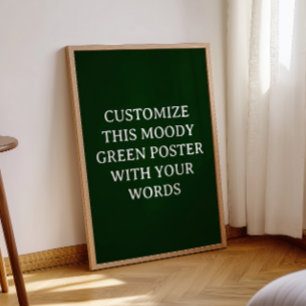 Poster de Casamento Personalizado Verde Escuro Úni