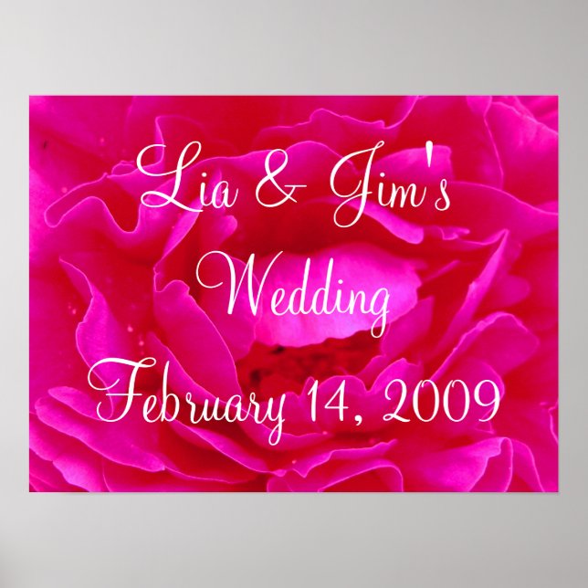 Poster de Casamento Rosa Rosa Rosa Rosa Rosa Rosa  (Frente)