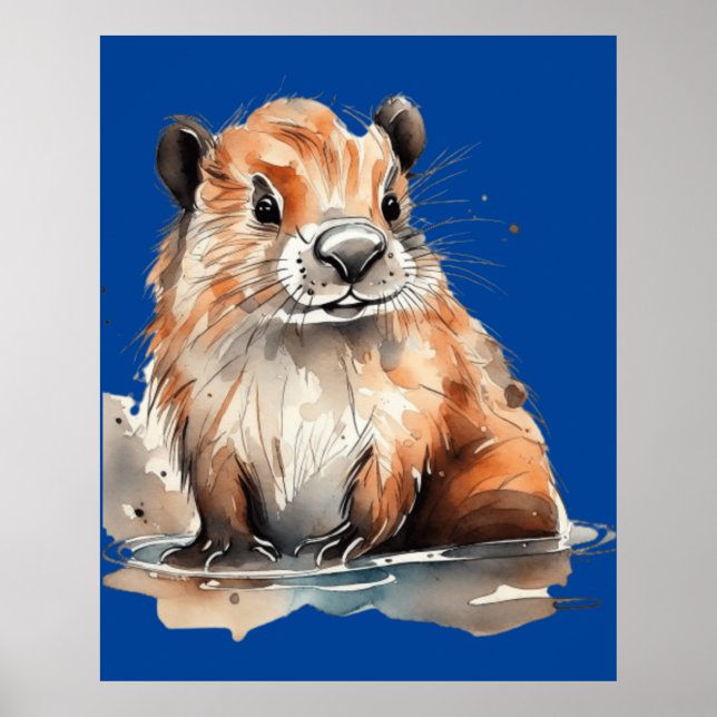 poster de castor bonito (Frente)