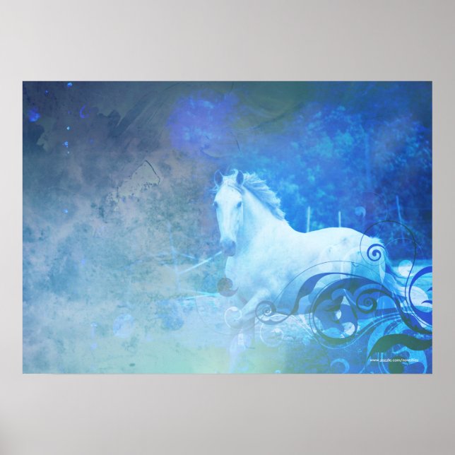 Poster de Cavalo Azul bonito (Frente)