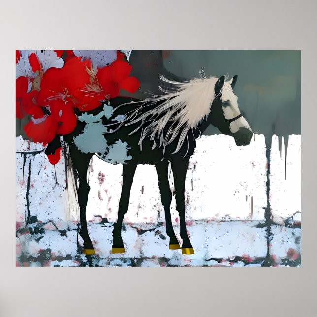 Poster de Cavalo Floral (Frente)