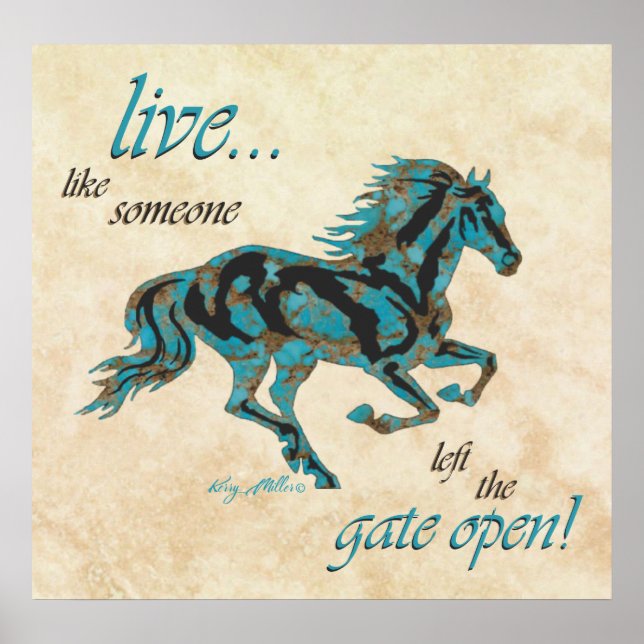 Poster de Cavalo Turquesa (Frente)