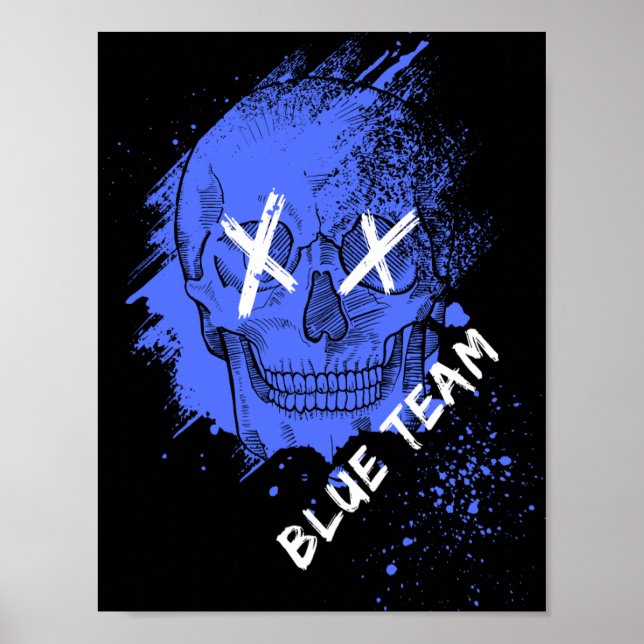 Poster de Caveira de Equipe Azul (Frente)