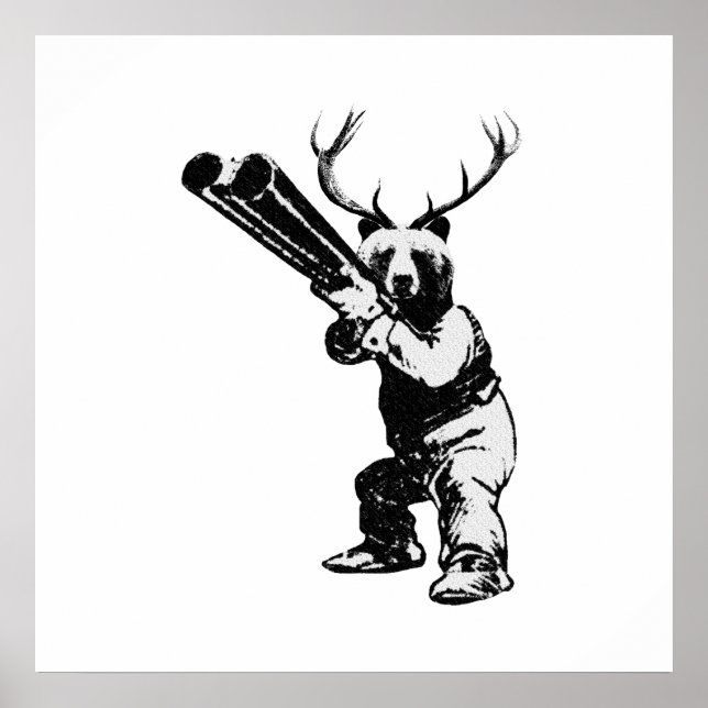 Poster de Caverna de Caça de Urso Personalizável (Frente)