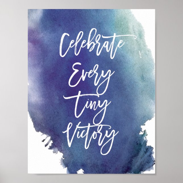 poster de "Celebrar" Blue Watercolor (Frente)