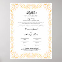 Poster de Certificação de Casamentos Islâmico Eleg
