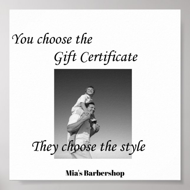 Poster de Certificado de Presente de Salão de Bele (Frente)