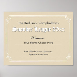 Poster de Certificado do Vencedor do Concurso Snoo