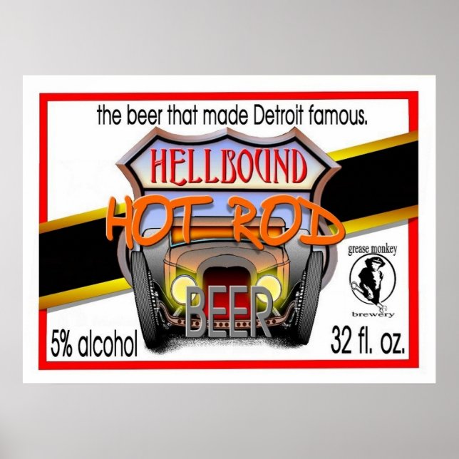 poster de cerveja de vareta quente (Frente)