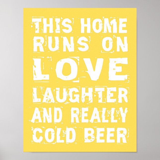Poster de cerveja fria e amor (Frente)