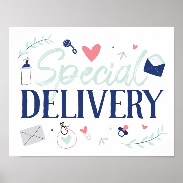 Poster de Chá de fraldas de entrega especial (Frente)