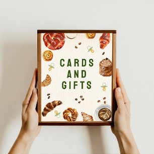 Poster de Chá de fraldas de placas e presentes