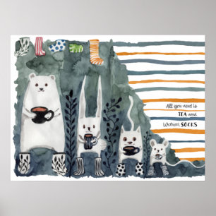 Poster de chá e Meias quente