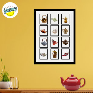 Poster de chaleiras de estrutura preta
