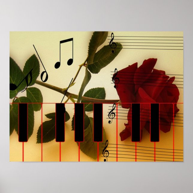 Poster de Chaves Musicais Românticas do Piano (Frente)