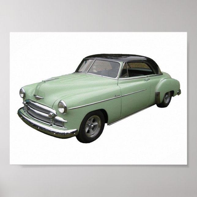 Poster de Chevrolet 1950 verde. (Frente)