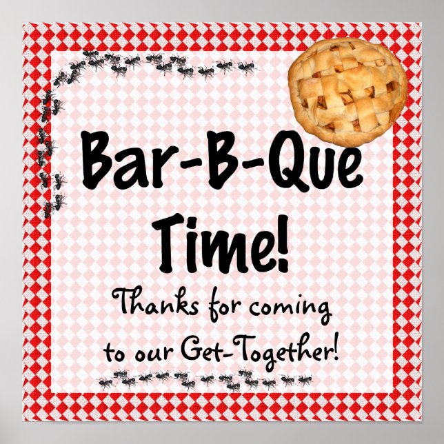 Poster de CHURRASCO de aniversário de verão (Frente)