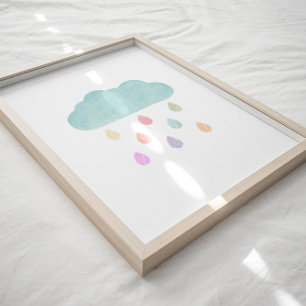 Poster de chuva e nuvem de pastel