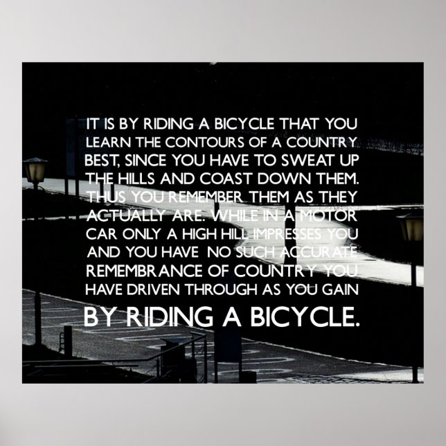 Poster de ciclismo motivacional. (Frente)