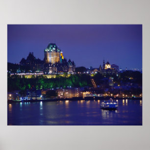 Poster de Cidade de Quebec da noite do castelo de